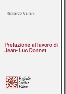 Prefazione al lavoro di Jean-Luc Donnet